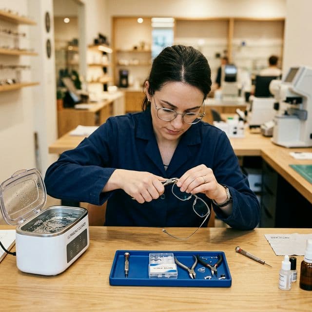 Optical dispenser adjusting frames